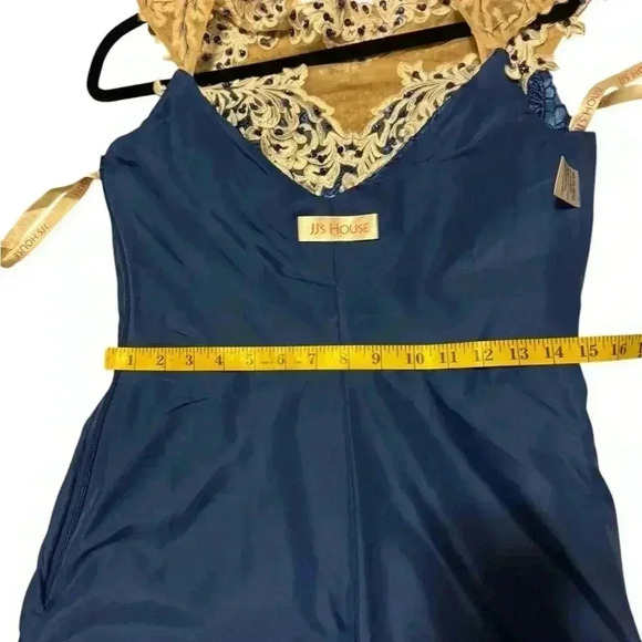 JJ’S House Blue And White Sequined formal Prom dress. - Picture 11 of 13